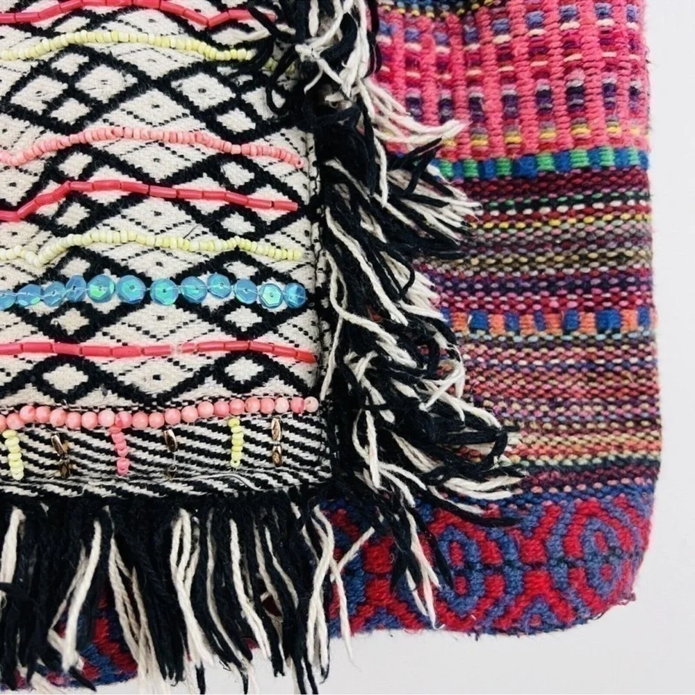 Gorgeous Black & Pink Colorful Canvas Fringe Boho
Earthy Hippie Tote Bag - Picture 5 of 9